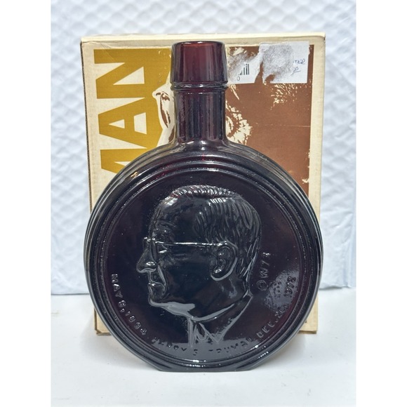 Vintage Harry Truman Limited Edition Decanter NIB Red Glass with Certificate Bx - Picture 1 of 7